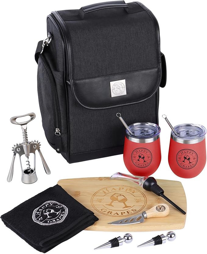 Premium Wine Tote (Red tumblers)