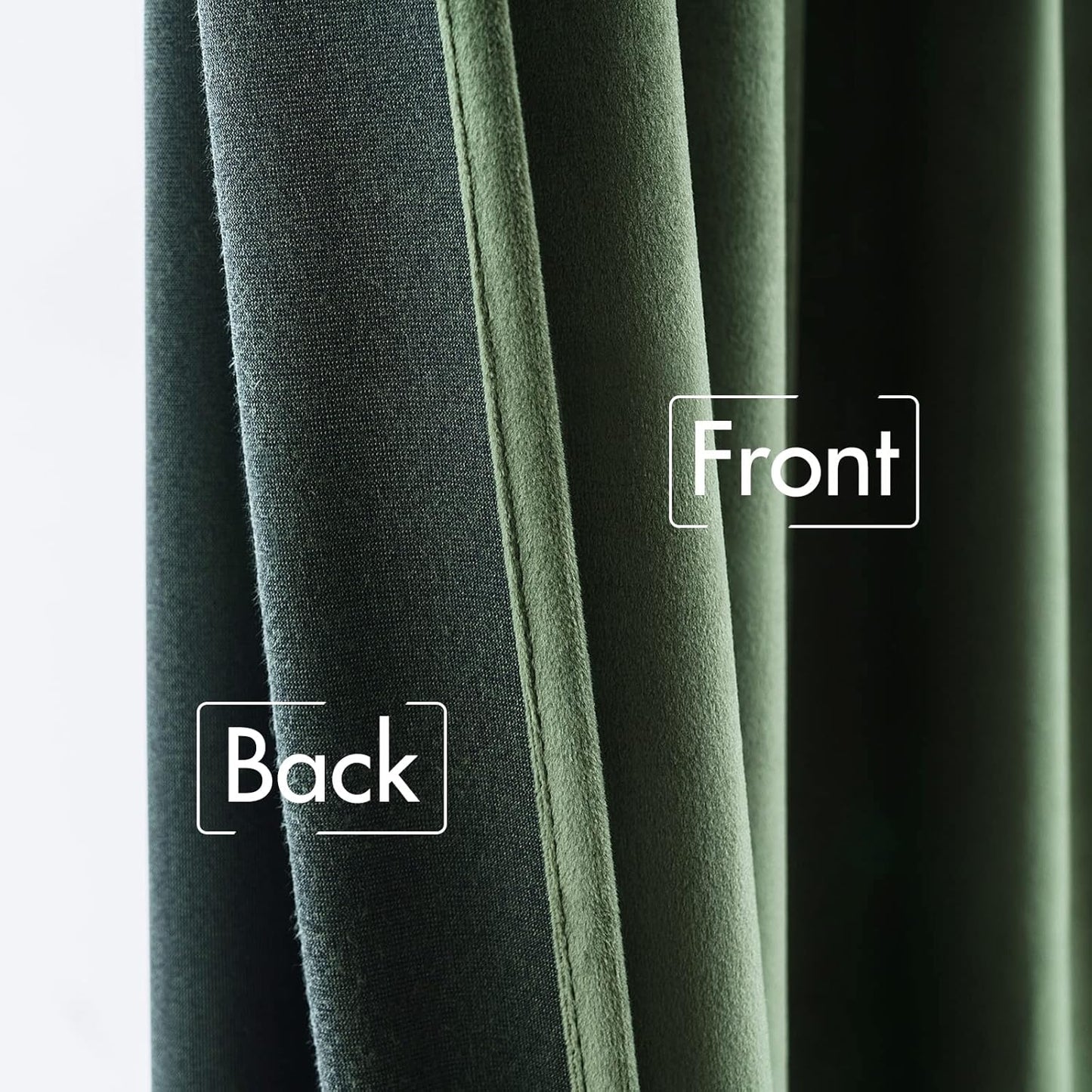 MIULEE Olive Green Velvet Curtains 84 inches 2 Panels - Pinch Pleated Luxury Room Darkening Window Drapes for Bedroom Living Room Blackout Thermal Insulated Super Soft, Back Tab Rod Pocket, W52 x L84