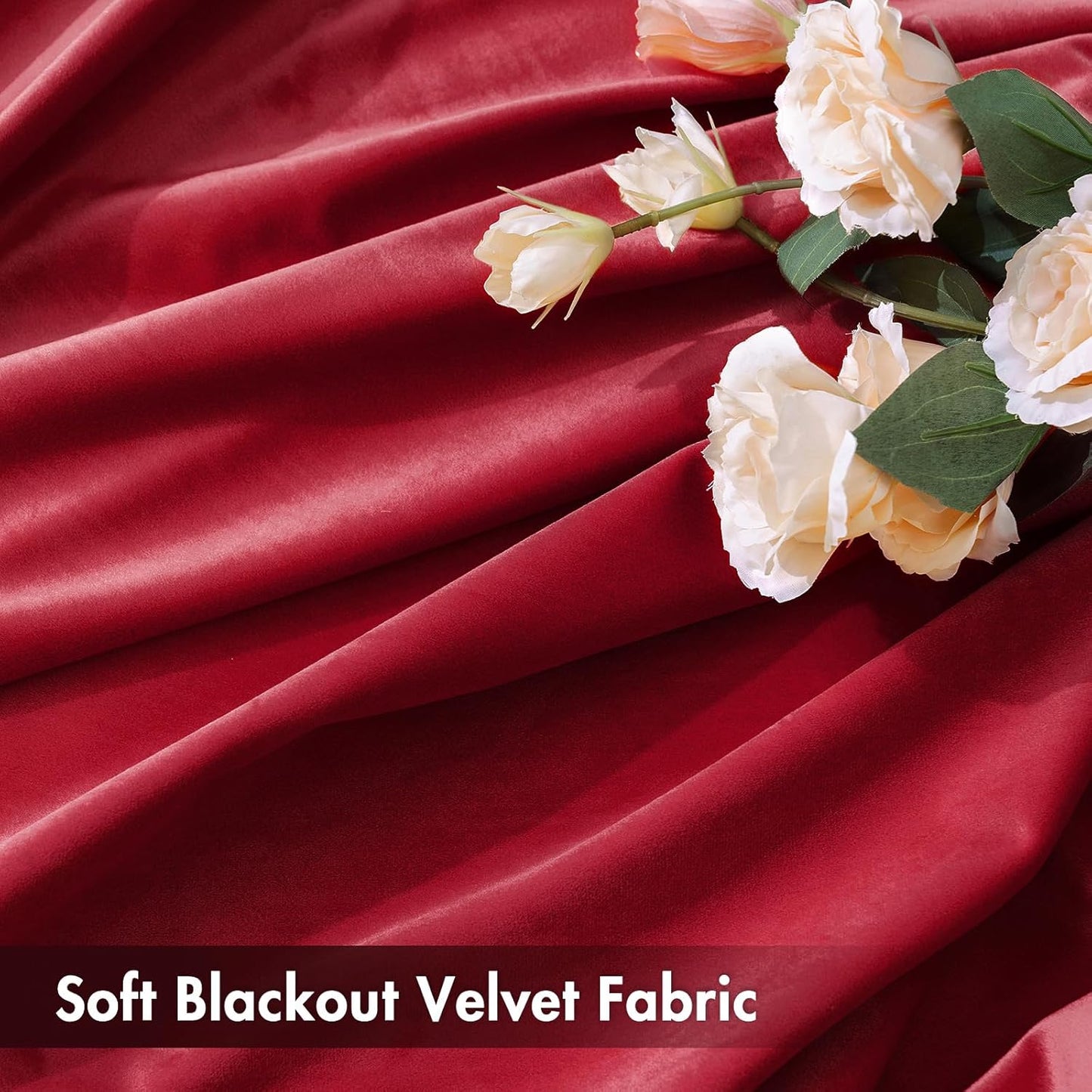 MIULEE Christmas Red Velvet Curtains Thermal Insulated Blackout Curtain Drapes for Bedroom Living Room Darkening 96 Inches Long Curtains Panels Rod Pocket Set of 2