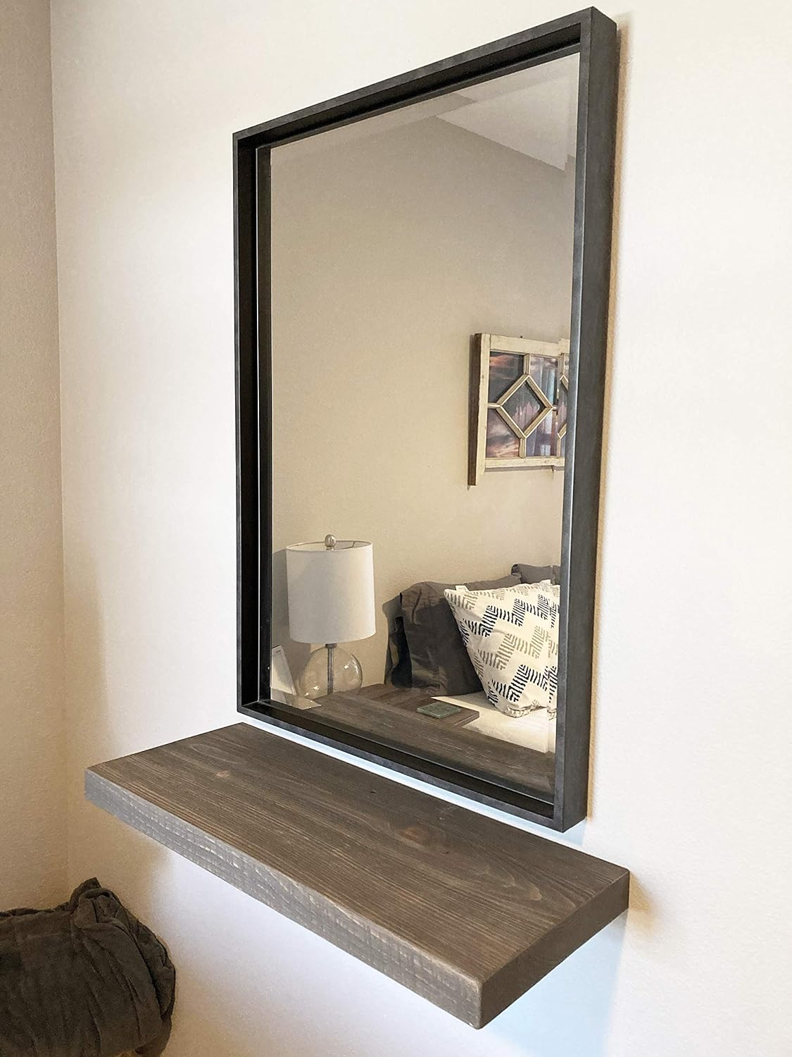 Joel's Antiques - 30 Inch Wooden Floating Shelves for Wall - 30x12x2 in - Made of Natural Wood - Long Heavy Duty Rustic Wall Shelves for Bedroom - Perfect for Living Room, Kitchen - Gray, Grey