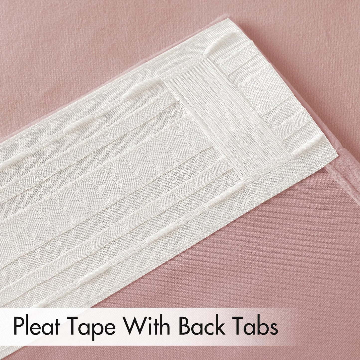 MIULEE Baby Pink Velvet Curtains 96 inches 2 Panels - Luxury Room Darkening Window Drapes for Bedroom Living Room Thermal Insulated Super Soft Blackout, Back Tab Rod Pocket Pinch Pleated, W52 x L96