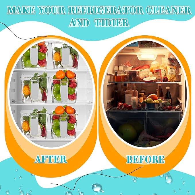 Havawish 2 Set Ice Bin and Flexible Scoop Set Plastic Freezer Ice Bin with Pull out Handle Clear Ice Storage Ice Bucket for Freezer Ice Container with Ice Bucket Scoop Kitchen (10.83 x 4.92 x 4.33 in)