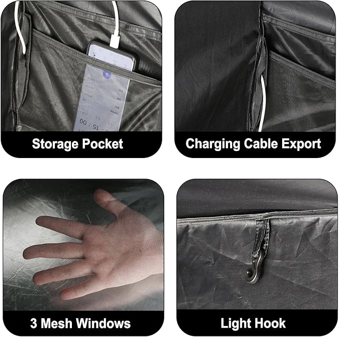 Bed Tent Bed Canopy Twin Size-Portable Sleeping Tent with 3 Doors - 70% Blackout, Breathable - Private Space Tent for Bed-75in x 40in x 47in (Mattress Not Included)