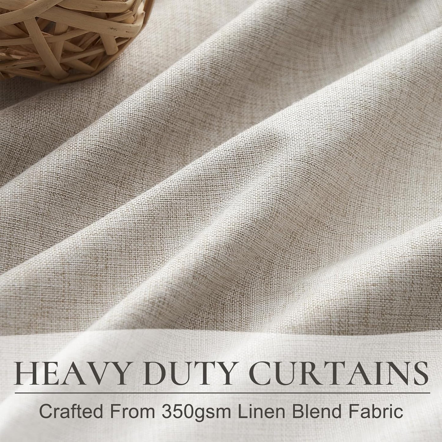 100 Inch Curtains Cabin & Drapes Window Coverings Linen Custom Blackout Curtains (Each 40x2 Panel 80 Widex100 Tall Natural Birch) Double Pinch Pleated Sliding Door Curtains for Patio