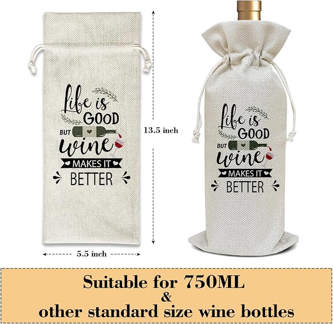 Funny Wine Bag, Birthday Gifts for Women Friends Bestie Coworker, Go Away Gifts Retirement Gifts Holiday Thanksgiving Christmas Party Favor Wine Bag Decoration Supplies /23