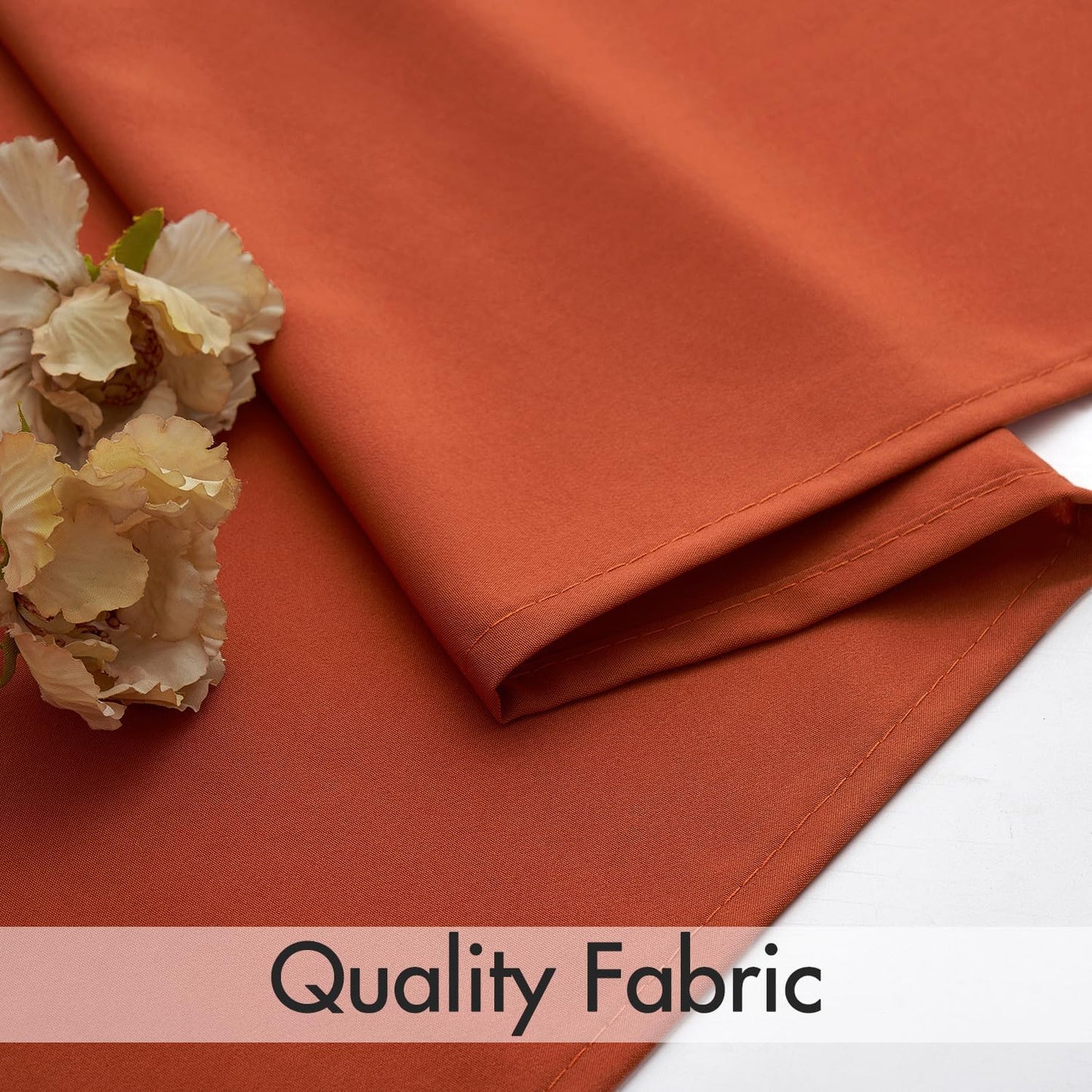 MIULEE Burnt Orange Privacy Sheer Curtains That Let Light in 72 Inches Long Non-See-Through Semi Sheer Curtain Light Filtering Window Curtains Drapes for Living Room Bedroom 2 Panels Set 42 X 72