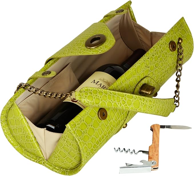 Picnic at Ascot Wine Purse - Kiwi