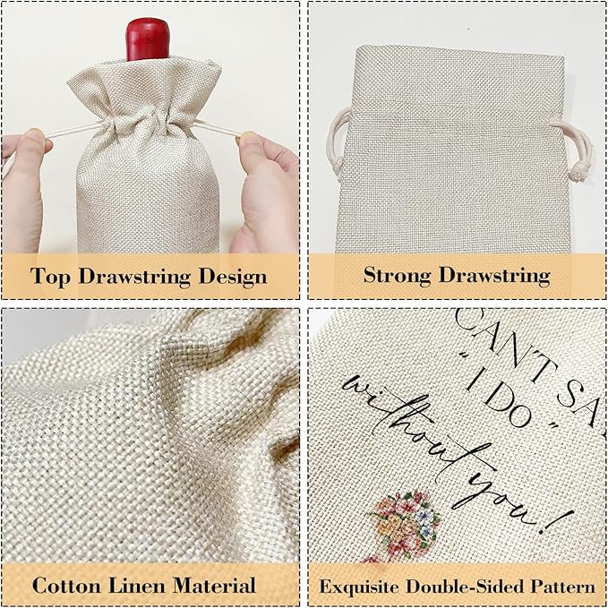 Bridesmaids Proposal Gifts, Gifts for Wedding Gift for Maid of Honor Sister Friend Bridesmaid Gifts Bridal Shower Bachelorette Party Favor Wine Bag Decoration Supplies, Wine Gifts for Women /16