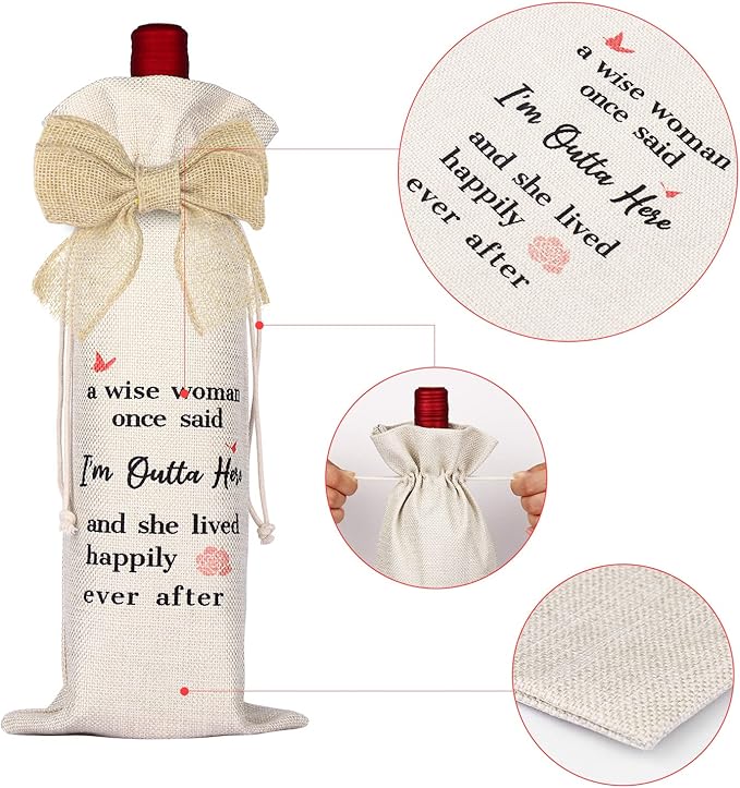 Wine Gift Bag, Engagement Gifts for Women, Wedding Gift for Couples Newly Engaged Unique (Cheers to a Lifetime of Love)