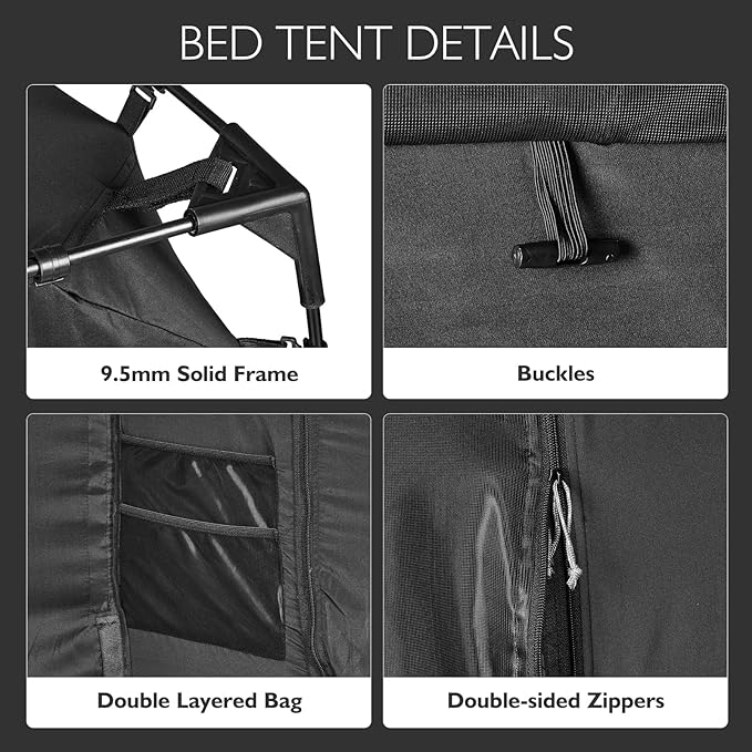BORNA Bed Tent Bed Canopy King Size for Adult and Kids,Portable Sleeping Tents Dream Tents Indoor for Kids and Adult, Breathable Privacy Space on Bed with Three Doors (Mattress Not Included)