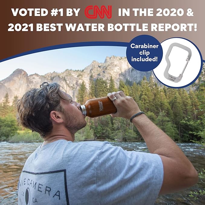 Healthy Human Stainless Steel Water Bottle | Double Walled Vacuum Insulated Water Thermos for Adults | Eco-Friendly Travel Bottles with Leak Proof Lid (Harvest Maple,32oz/946ML)