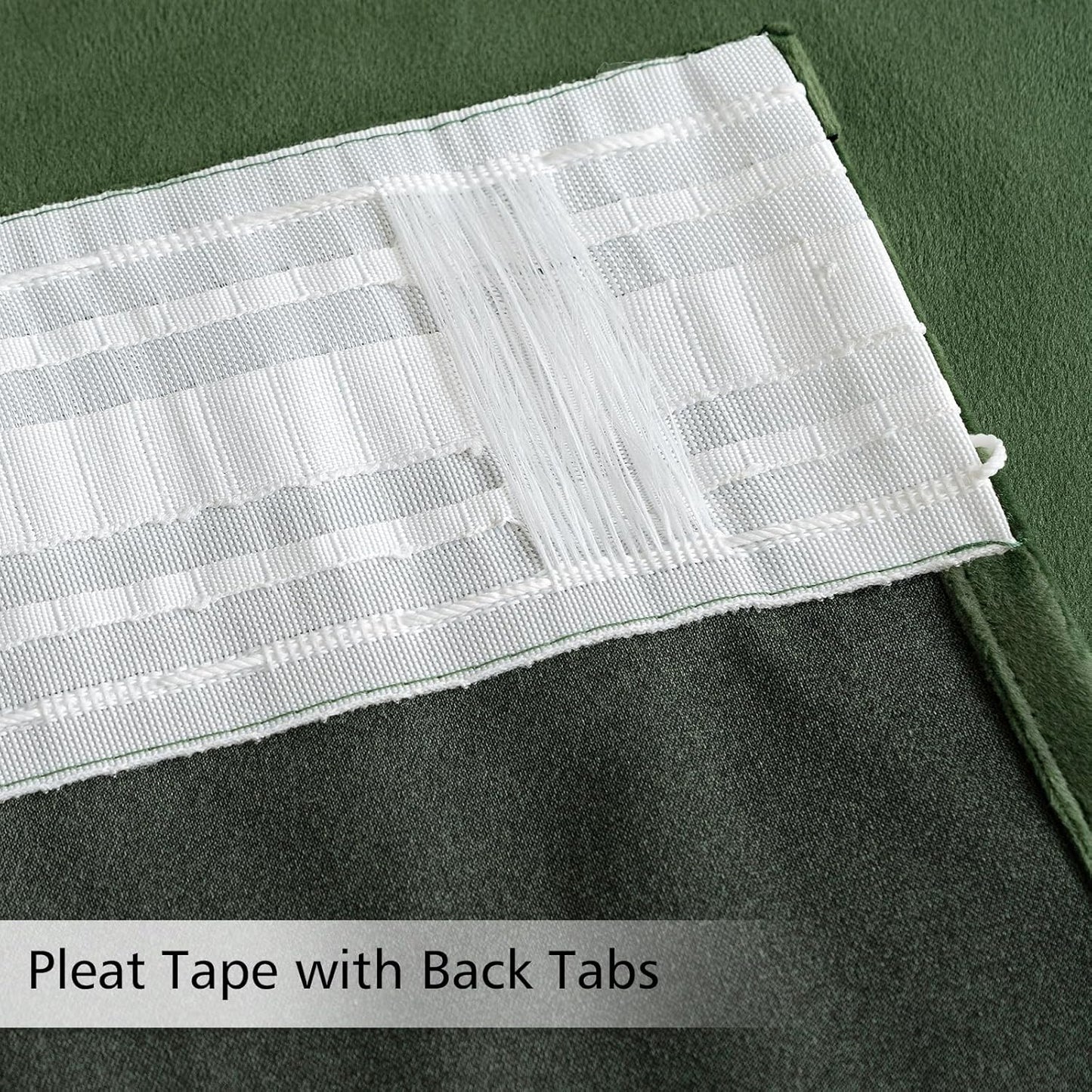 MIULEE Olive Green Velvet Curtains 102 inches 2 Panels - Pinch Pleated Luxury Room Darkening Curtains for Bedroom Living Room Thermal Insulated Super Soft Window Drapes Rod Pocket, W52 x L102 inch