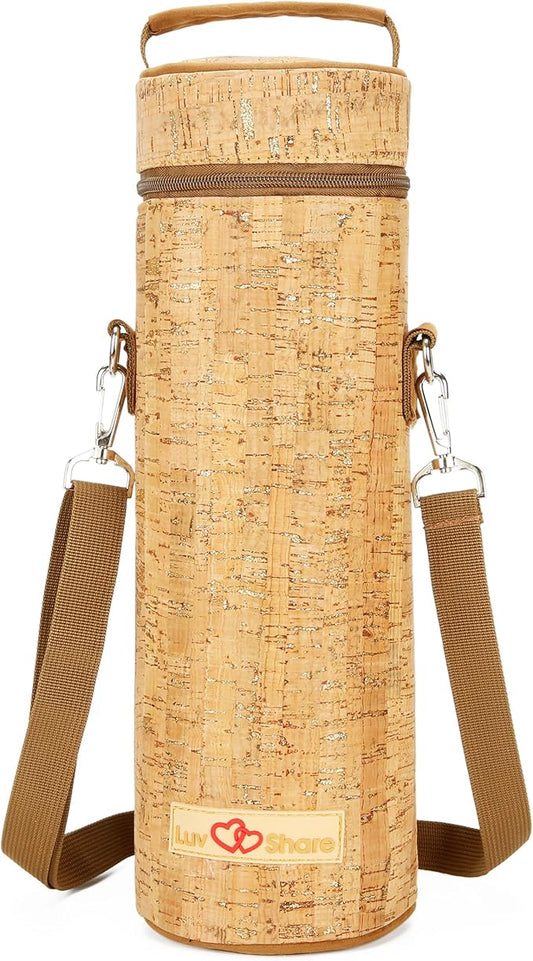 Insulated Wine Bag, Cork Single Bottle Wine Gift Bags, Cooler Carrier Tote Bag for Travel Party Beach Wedding Reusable & Recyclable