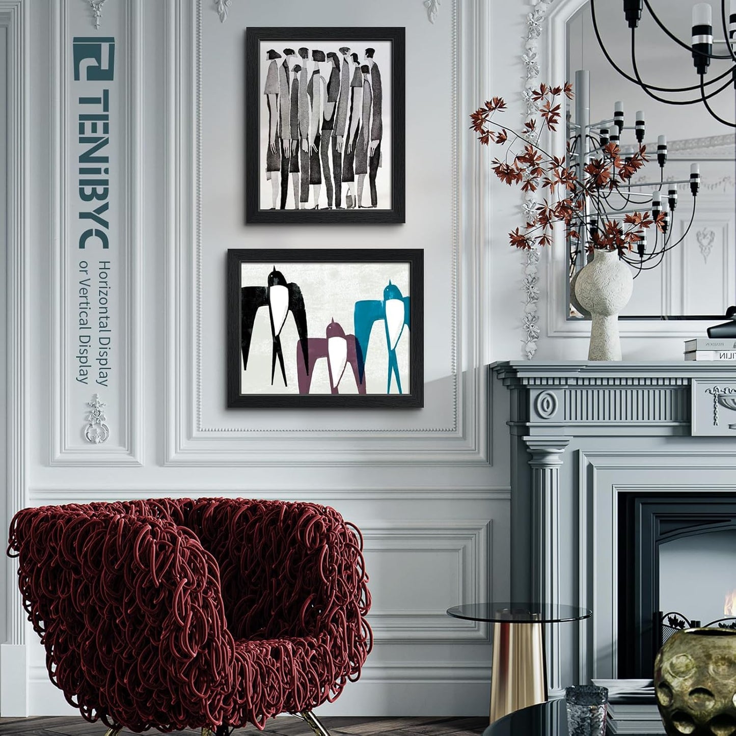 11x14 Picture Frame Set - 3 Pack, Textured Black Solid Wood, HD Tempered Glass, Wall Gallery Photo Frame