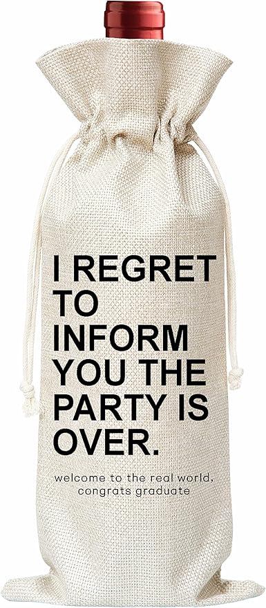 Graduation Gifts Wine Bag - Gift For Son Daughter Friend Sister Brother Girl Boy - Cotton Burlap Wine Bag (1 Pcs) - WB046