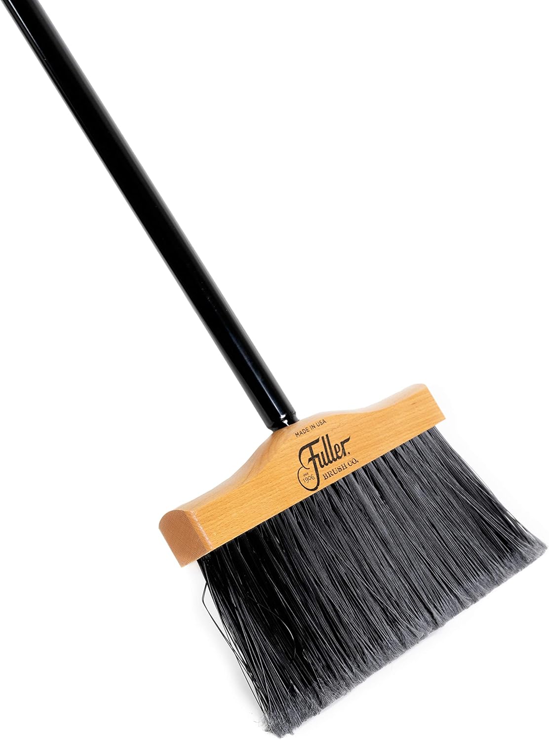10” Upright Broom with 2 Piece Black Steel Threaded Handle