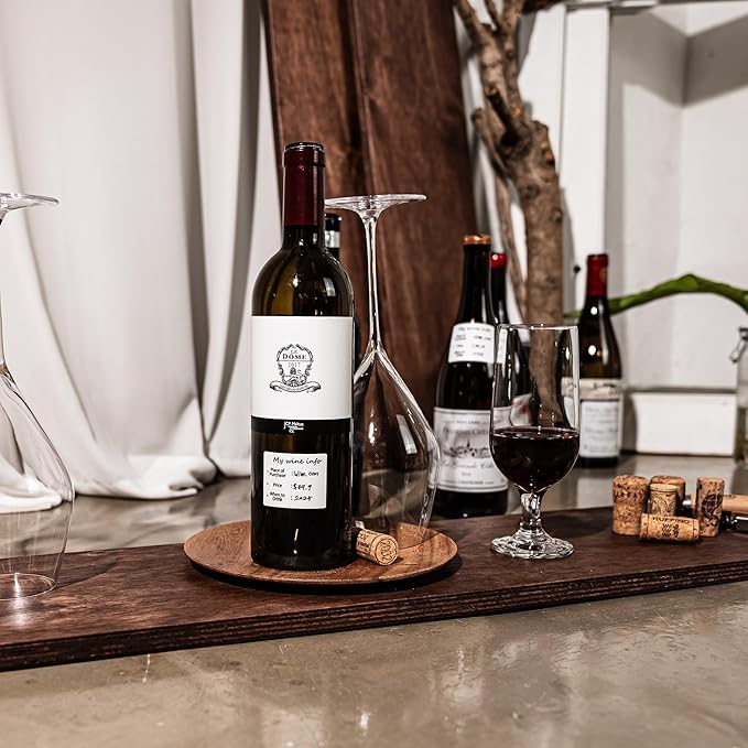 Wine Bottle Information Name Tag Stickers for Bottle Detailing (60pcs) - Place of Purchase, Price, Tasting Notes - Ideal for Tasting Events, Cellars, and Gifting