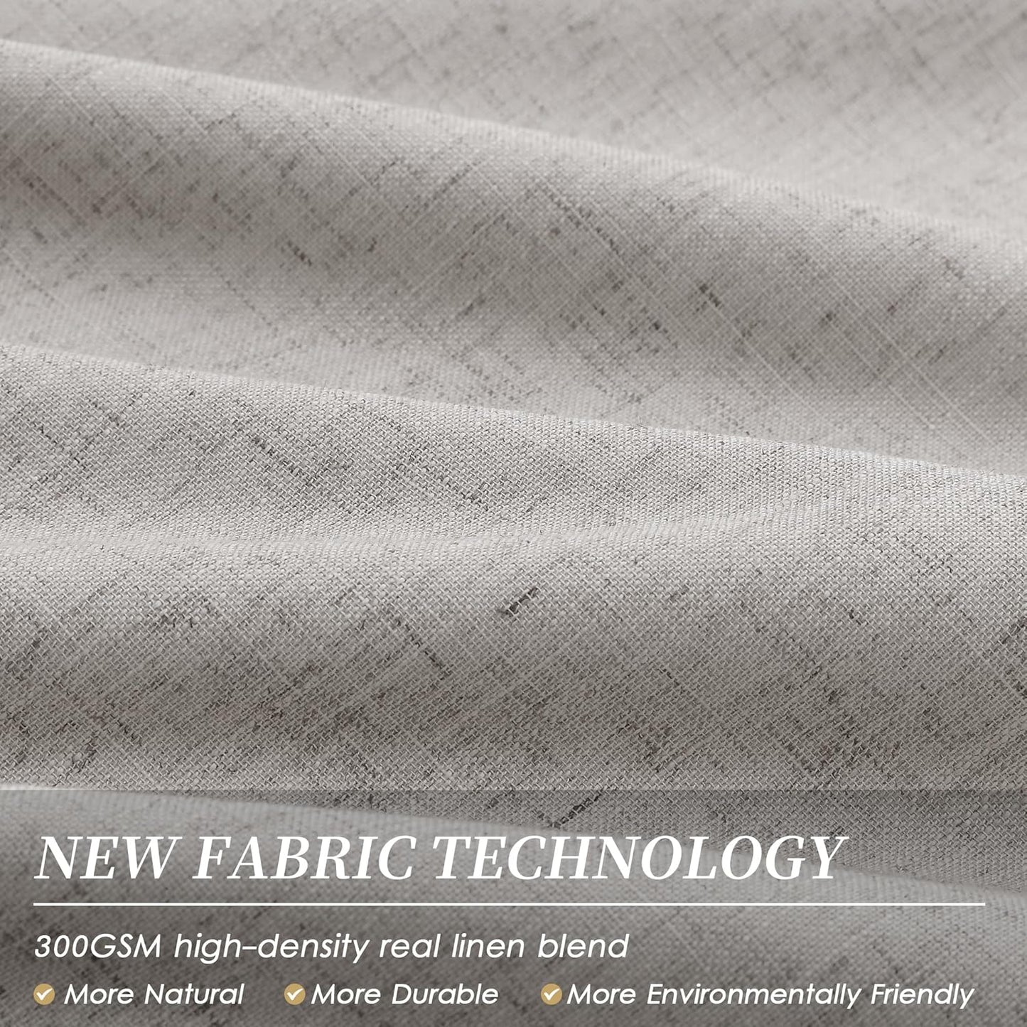 BOODII 63 Inch Blackout Curtains Linen Black Out Curtains for Bedroom 2 Panels Set Neutral Room Darkening Curtain Silver Gray Thermal Insulated Curtain for Nursery Window Drapes Back Tab 52x63