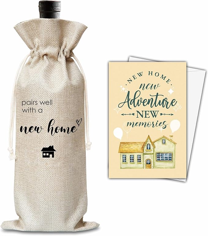 House Warming Gifts For Woman Man, New Home Wine Gift Bag, Housewarming Gifts For New Homeowners, Pairs Well With A New Home Wine Bag, New Home Party Decoration Supplies Favors, B52