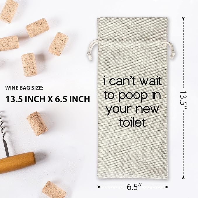 Housewarming Wine Bag - Housewarming Party Decorations - New Home Owner Gift - New House Congratulations decorations - Housewarming Party Supplies - Gift for Women Men - Realtor Gift - HiMo209