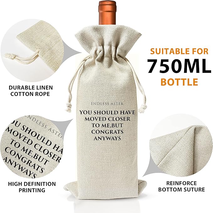 Housewarming Wine Bag - Housewarming Party Decorations - New Home Owner Gift - New House Congratulations decorations - Housewarming Party Supplies - Gift for Women Men - Realtor Gift - HiMo202