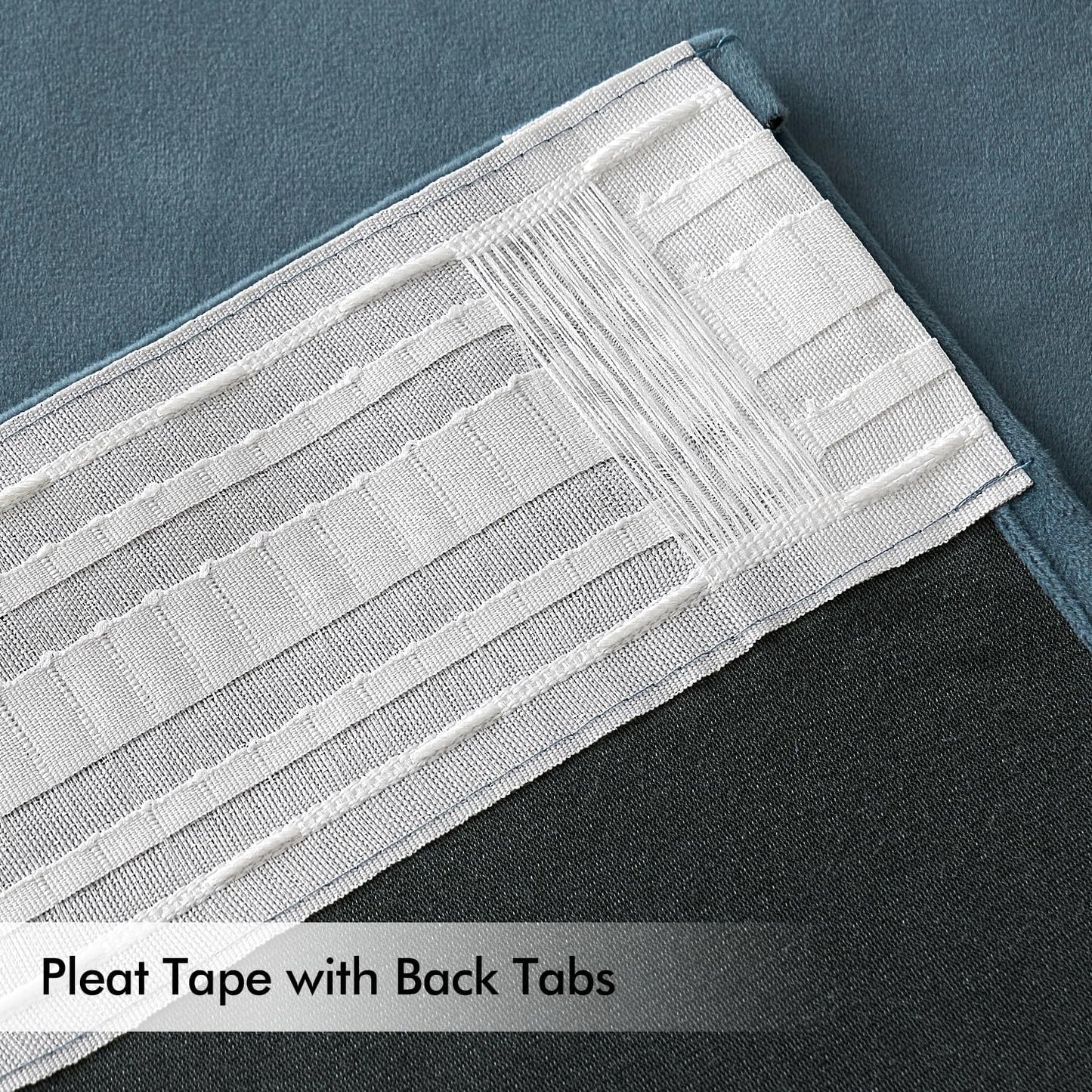 MIULEE Stone Blue Velvet Curtains 108 inches Long 2 Panels - Luxury Pinch Pleated Room Darkening Window Drapes for Bedroom Living Room Thermal Insulated Super Soft, Back Tab Rod Pocket Light Blue