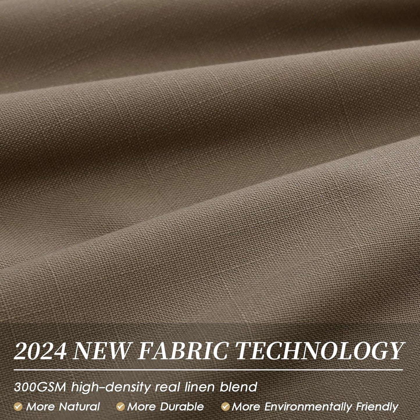 108 Inch Black Out Curtains 2 Panels Set Back Tab Thermal Insulated Natural Linen Textured Blackout Curtains Noise Reducing Dark Brown Neutral Living Room Darkening Window Drapes Pleated 52x108