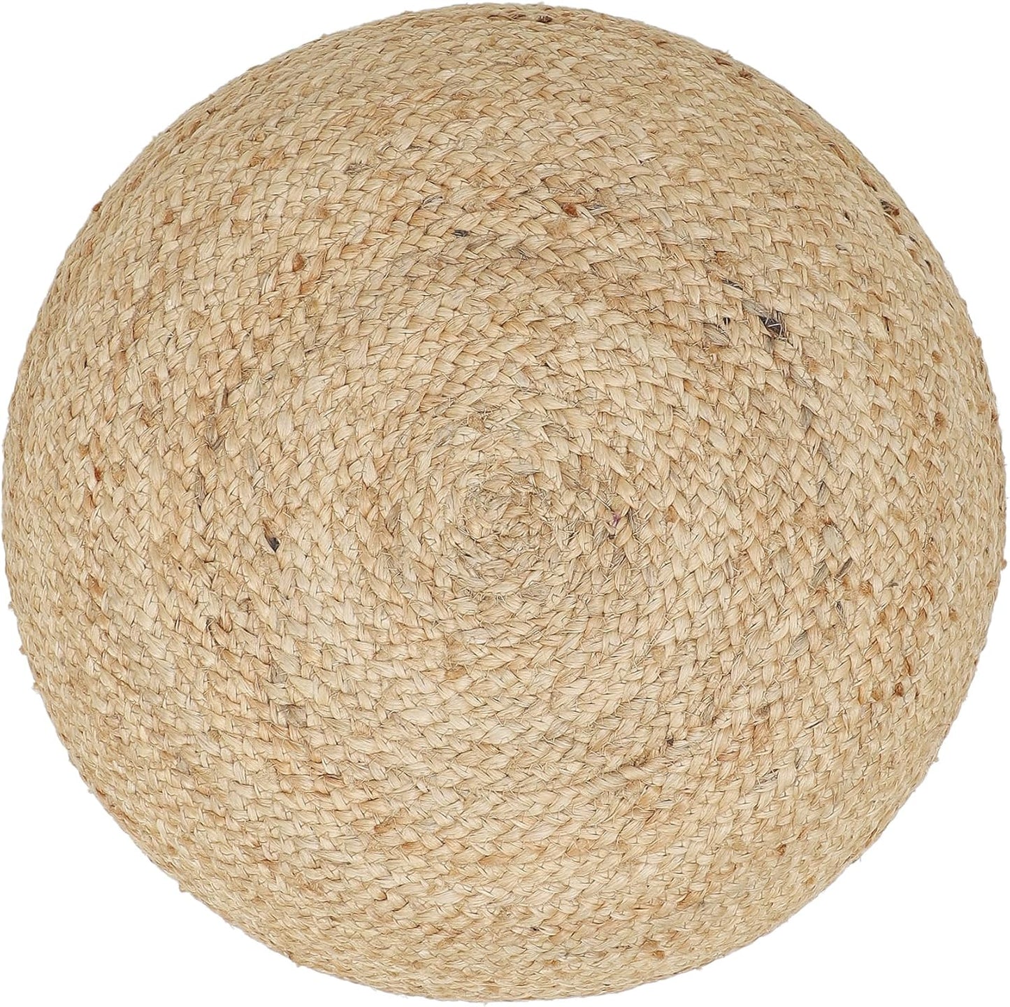 REDEARTH · Jute Circular Jute Pouf Ottoman - Braided Pouffe Accent Sitting Round Footrest for Living Room, Bedroom, Nursery, kidsroom, Patio, Gym; 100% Jute (19.5"x19.5"x14"; Jute Natural)