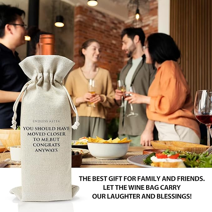 Housewarming Wine Bag - Housewarming Party Decorations - New Home Owner Gift - New House Congratulations decorations - Housewarming Party Supplies - Gift for Women Men - Realtor Gift - HiMo202