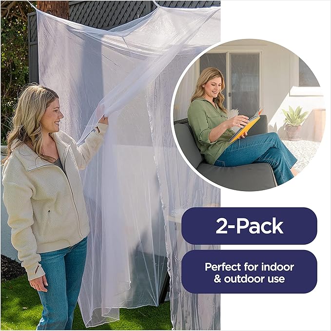 EVEN NATURALS Luxury for Bed Canopy, Large Tent, Double to Queen, Camping Screen House, 2pk…