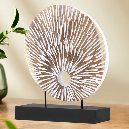 Decozen Handcrafted Solid Wood Sculpture Ideal for Home, Mantel, Fireplace, and Foyer Decor - Valentines Day Gifts