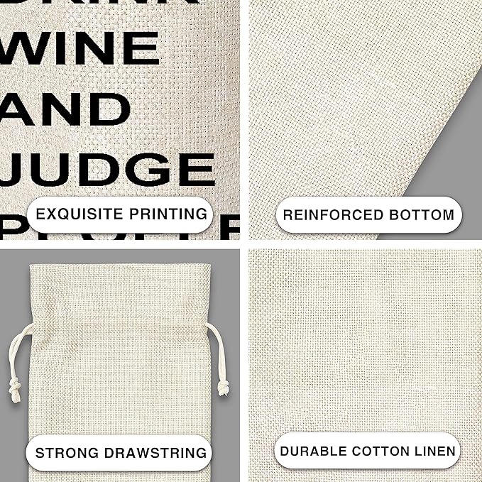 Birthday Gifts Wine Bag - Gift For Colleague, Co-worker, Boss, Emplyoee, Dad, Mom, Grandpa, Grandma Superior and Neighbor - Cotton Burlap Wine Bag (1 Pcs) - WB043